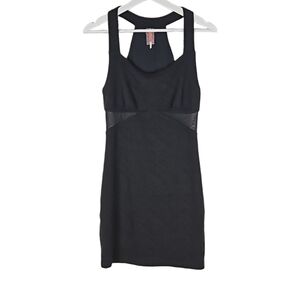 Free People Mesh & Textured Fabric Black Dress, Size S